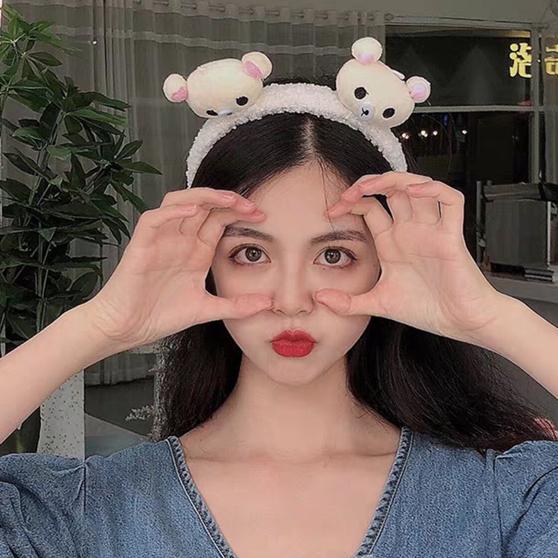 Băng Đô Rửa Mặt / Trang Điểm Bằng Vải Bông Chống Trượt Phong Cách Hàn Quốc Cho Nữ