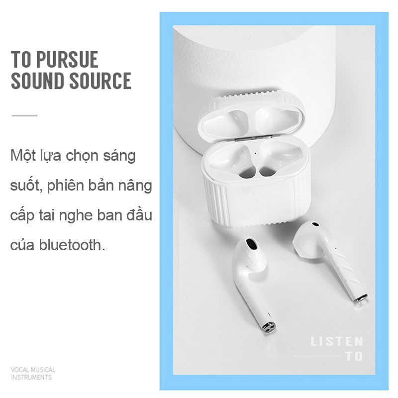 Tai nghe không dây Bluetooth 5.0 TWS Airpods 2 chất lượng âm thanh HiFi cho thiết bị Android và iPhone iPad | BigBuy360 - bigbuy360.vn