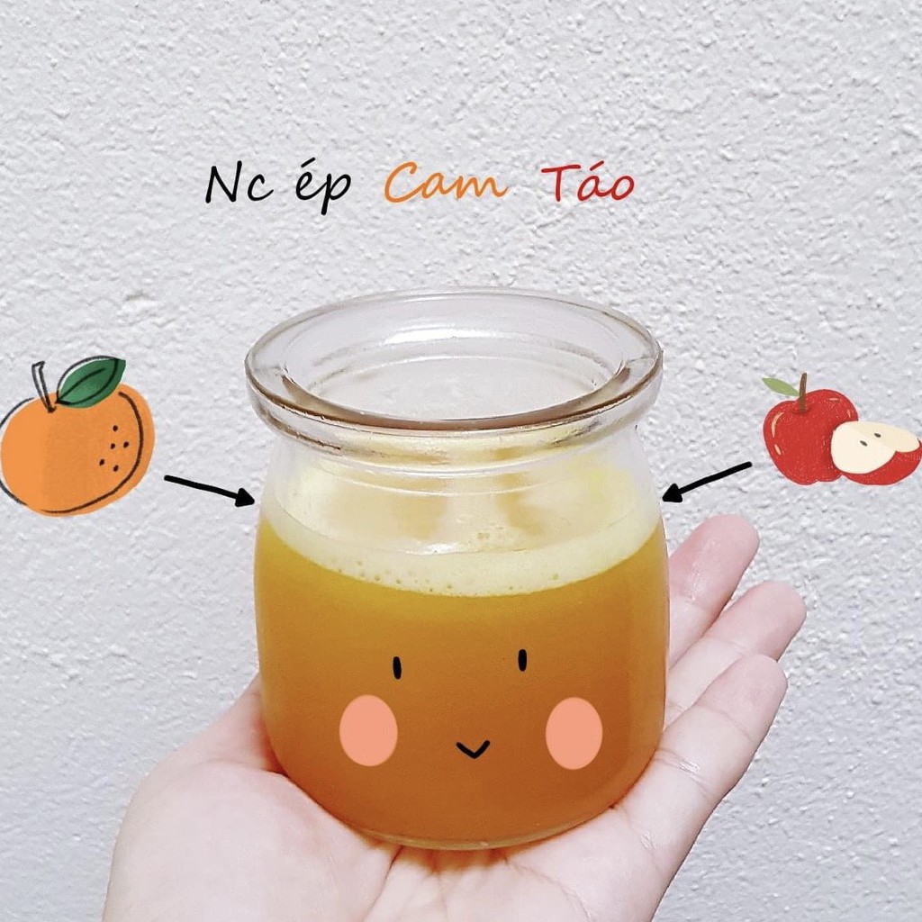 Hũ thủy tinh tròn làm sữa chua trơn, in hình cho bé - Funny Kids Shop