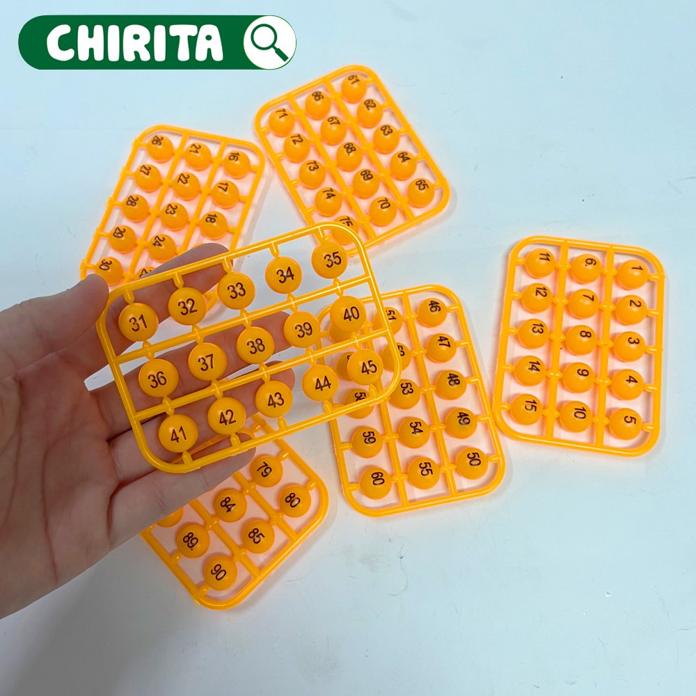 Lồng Quay Lô Tô BINGO 90 Số  72 TỜ DÒ - Bộ Trò Chơi Bingo, Xổ Số - Đồ Chơi Trẻ Em CHIRITA