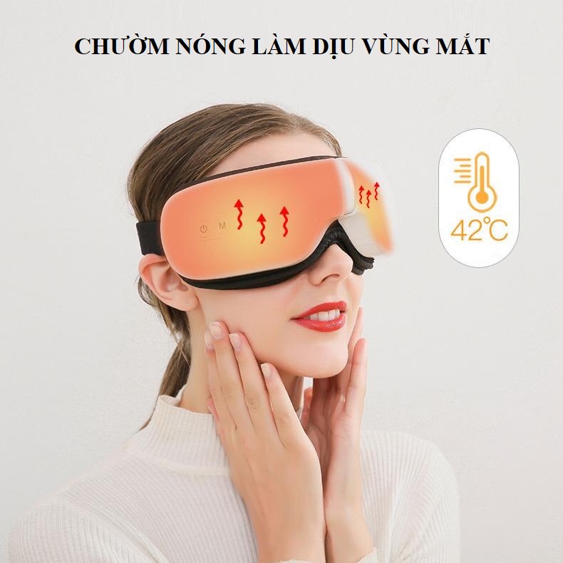 Máy massage mắt thông minh Bluetooth ED-1108, giúp thư giãn mắt, giảm căng thẳng, nhức mỏi- Rung đa tần, BH CHÍNH HÃNG!