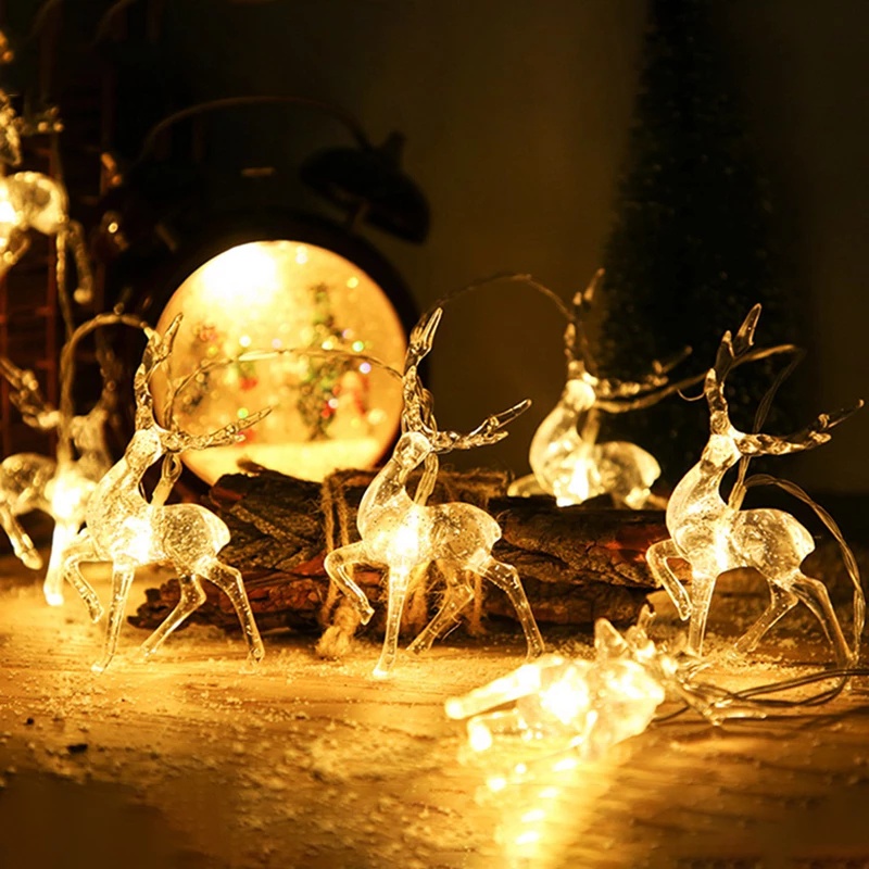 Dây Đèn LED Trang Trí Bằng PVC Trong Suốt 1.5M Hình Nai Sừng Tấm