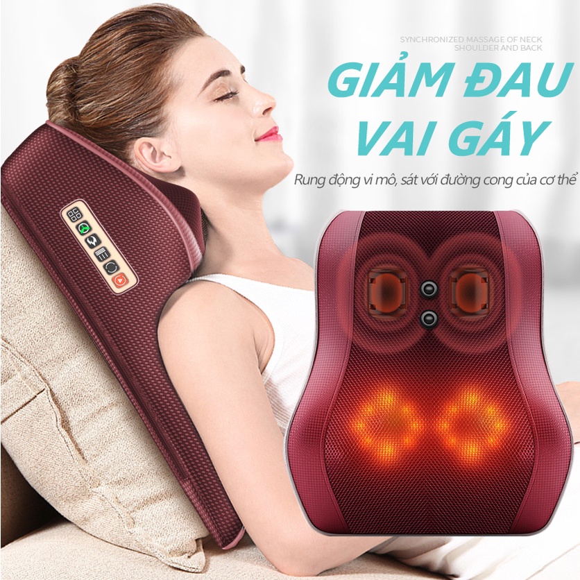 Gối massage vùng vai gáy thông minh Gối massage điện giúp lưu thông máu và hỗ trợ bảo vệ vùng cổ