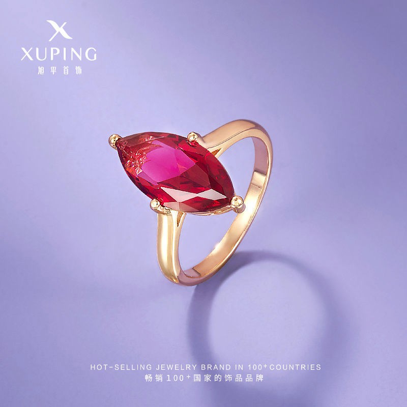 Nhẫn Đeo Tay Kim Loại Đính Đá Ruby Giả Thời Trang Cho Nữ