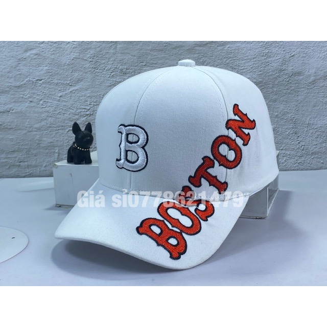 Nón kết lưỡi trai kaki thêu boston hot phong cách cá tính thời trang trẻ