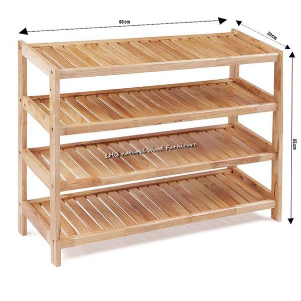 [Xả Kho ] Kệ Để Giầy Gỗ 4 Tầng Rộng 82cm BELLEVIE Kệ Dép Gỗ Tự Nhiên