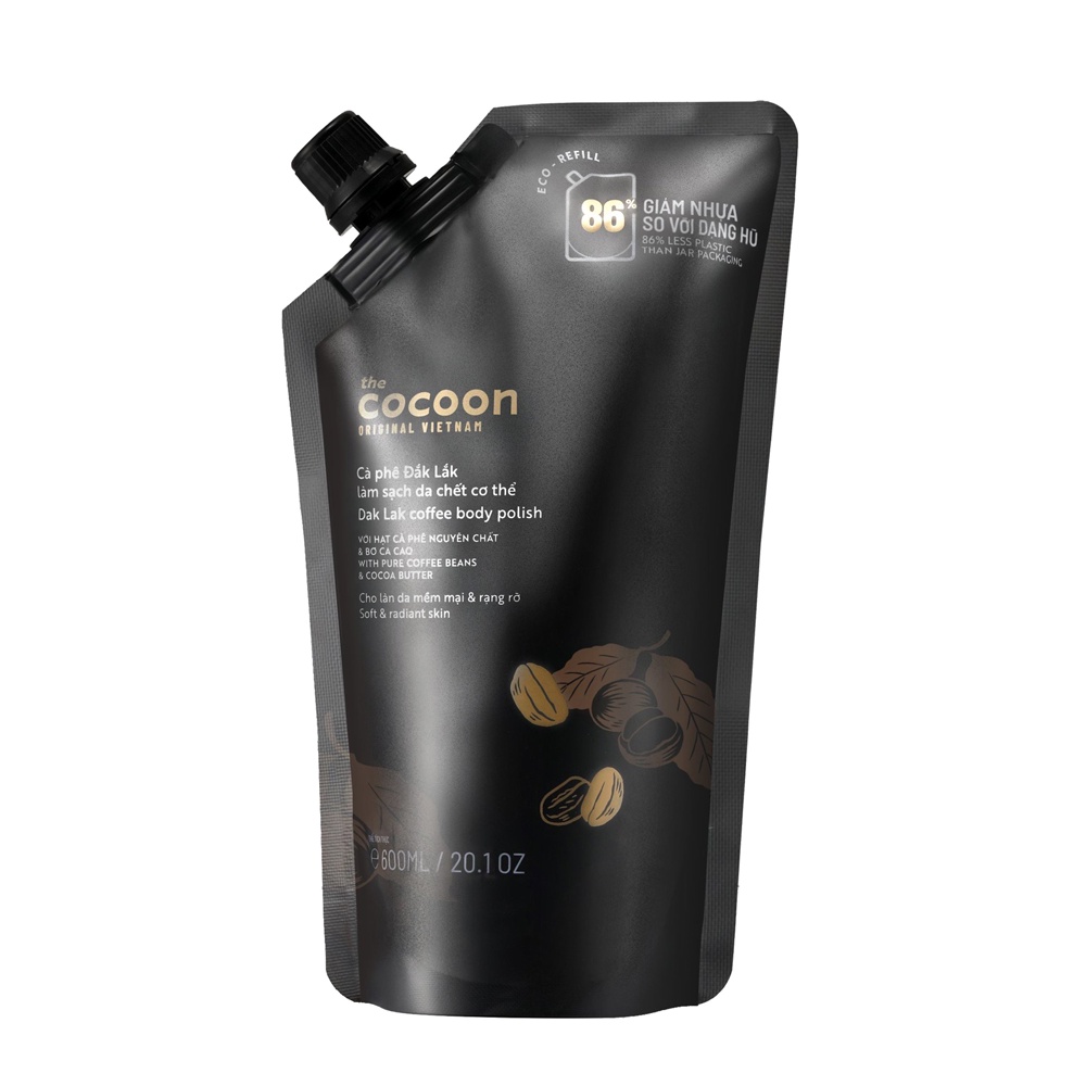 Big size Tẩy Da Chết Body COCOON làm sach da chết cơ thể túi lớn 600ml
