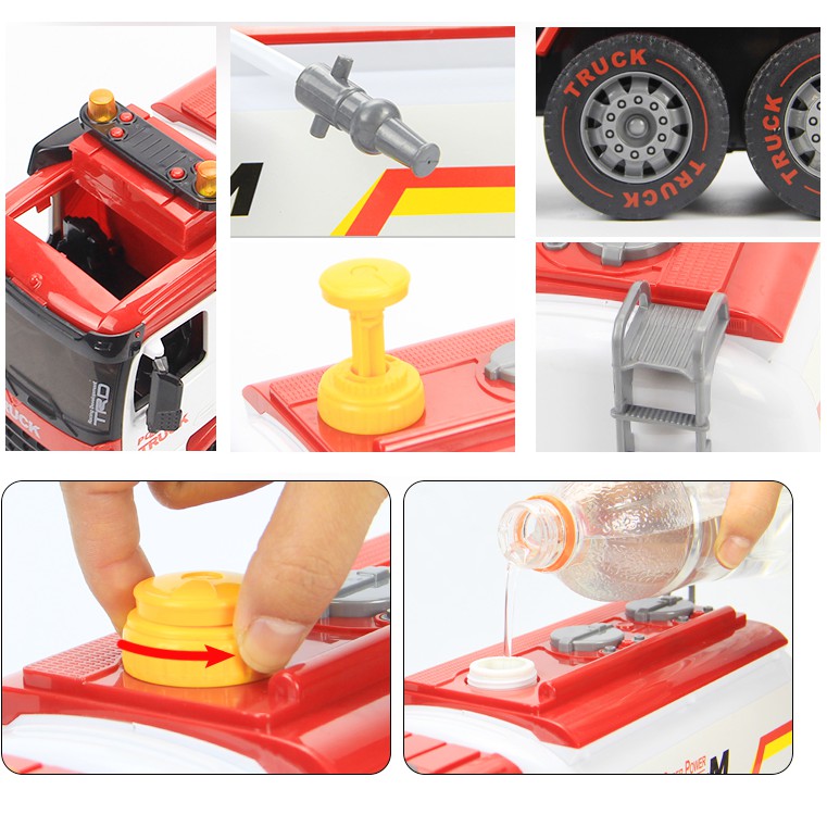 Ô tô chở nước xe đồ chơi trẻ em có vòi phun được nước thật bằng nhựa cao cấp có âm thanh và đèn nháy