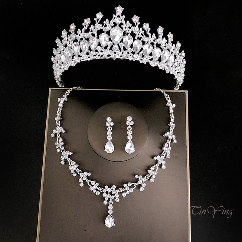 GETNOIVAS Vương Miện Cô Dâu Đính Pha Lê Sang Trọng