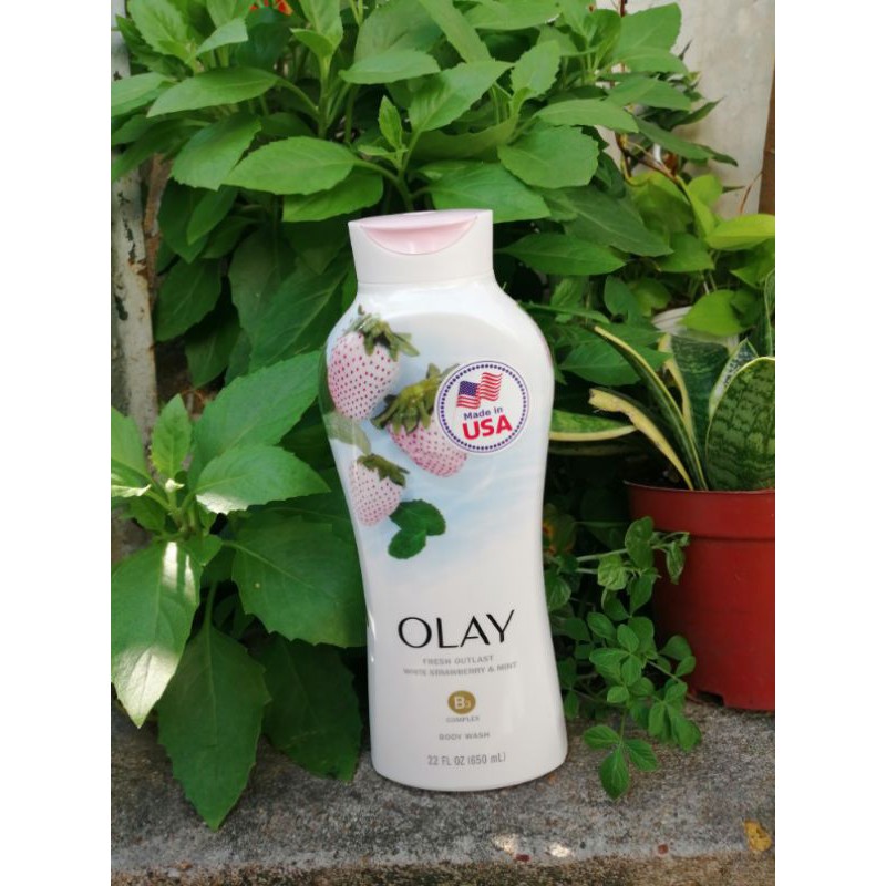 SỮA TẮM OLAY HƯƠNG BẠC HÀ VÀ DÂU 650ML - HÀNG MỸ CHÍNH HÃNG