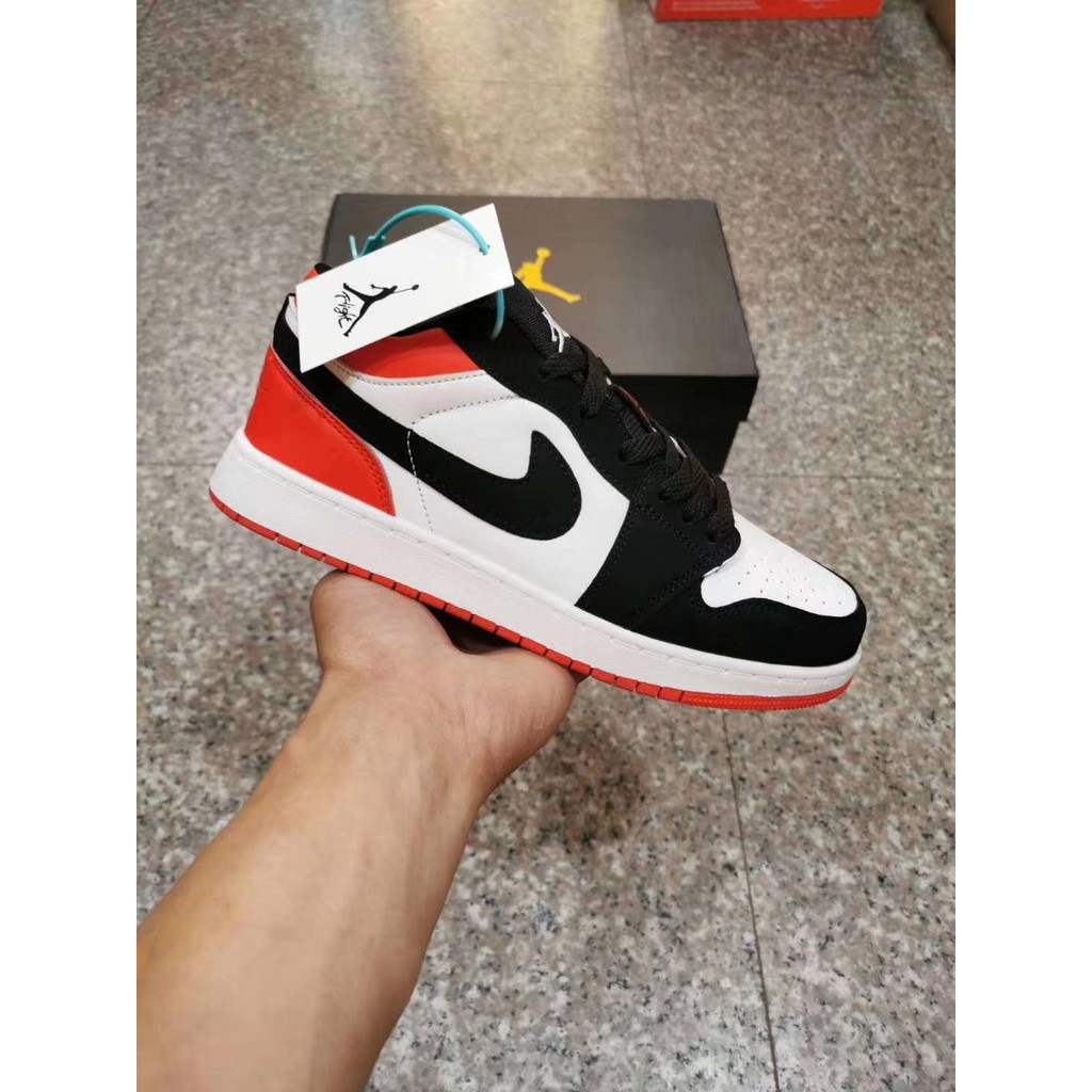 Giày thể thao Air Jordan 1 cổ thấp màu xanh dương/tím/đỏ/xanh lá/đen phong cách năng động cá tính