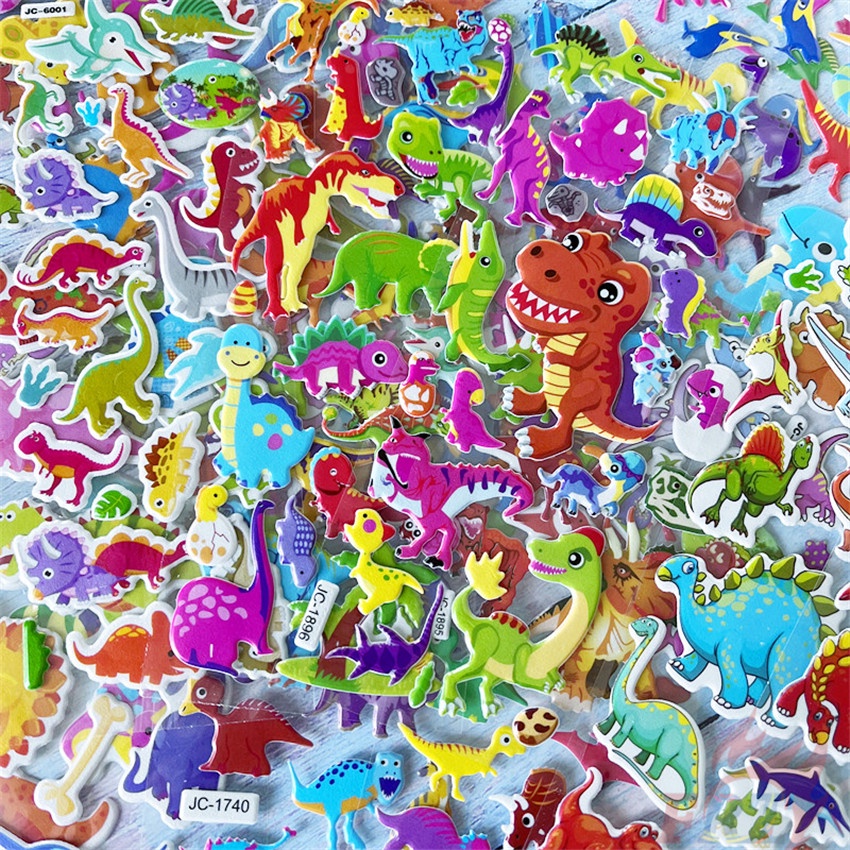 1 Tờ ❀ Sticker Dán Trang Trí Hình Khủng Long Hoạt Hình Q-2 DIY ❀ Miếng Dán PVC 3D Chống Thấm Nước Chất Lượng