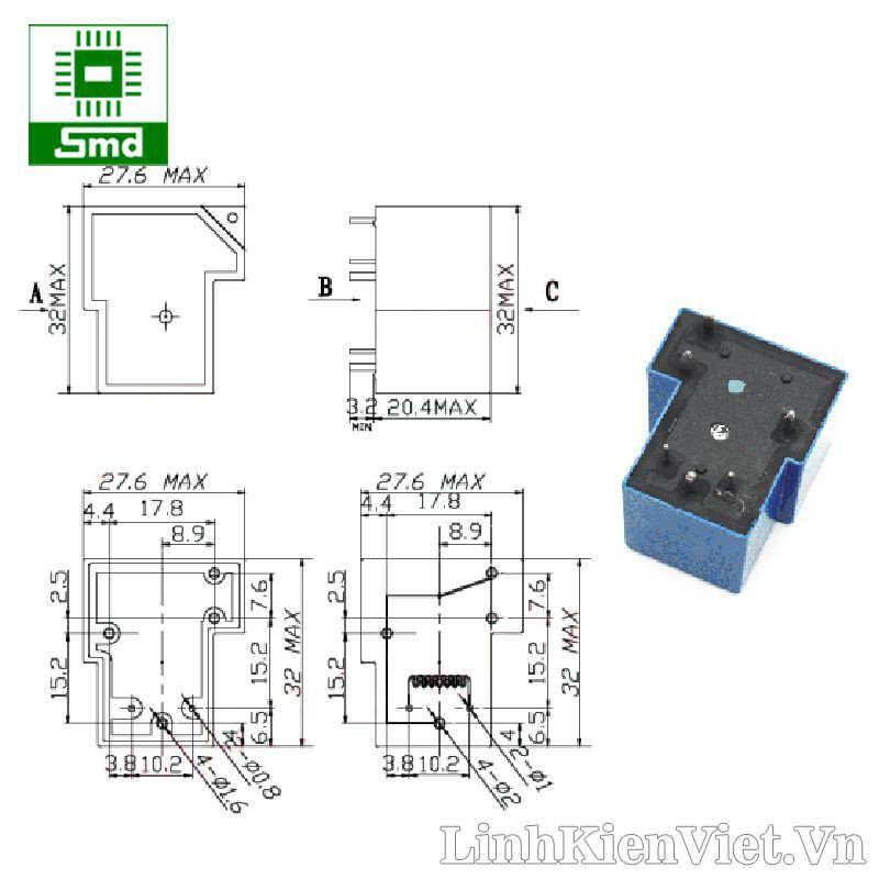 Relay SLA-24VDC-SL-C 24V 30A (6 chân)