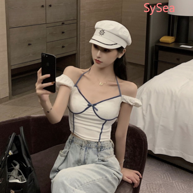 Áo Croptop Ngắn Tay Hở Vai Thời Trang Mùa Hè Quyến Rũ Cho Nữ