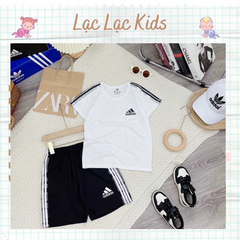Bộ thể thao hoạ tiết Adidas,bộ quần áo hè cho bé trai chất liệu mềm mát dễ chịu