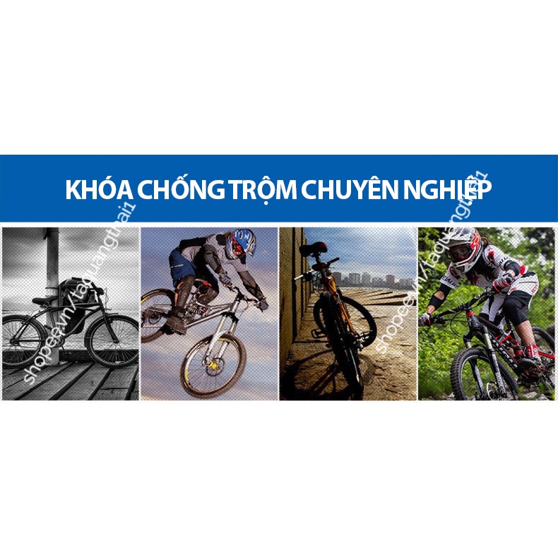Khóa dây 4 số chống trộm cho xe đạp, dây xích khoá xe lõi thép chống cắt an toàn, khoá dây mã số chắc chắn
