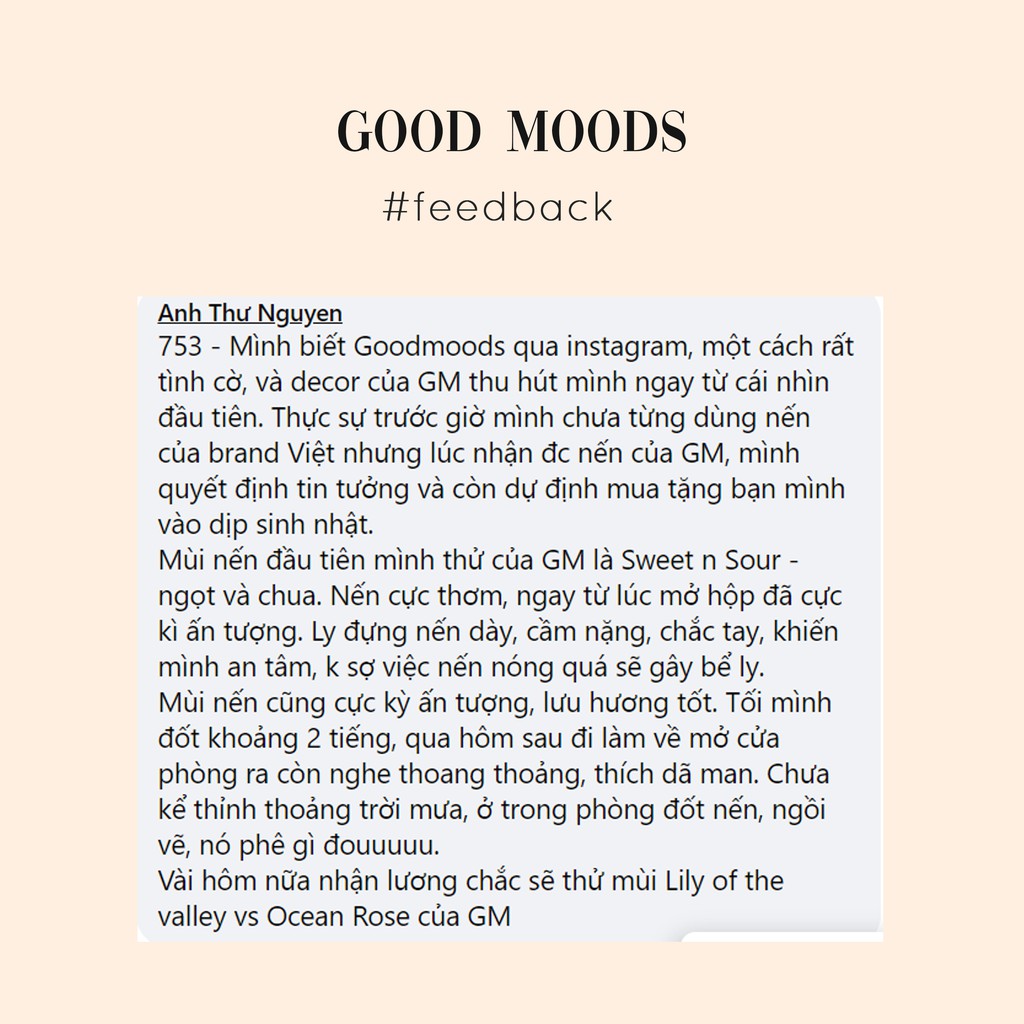 NẾN THƠM SÁP ĐẬU NÀNH GOOD MOODS - SIZE S 4.25oz