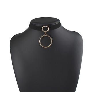 Vòng cổ choker đen gắn hình tròn cực đẹp VAN147