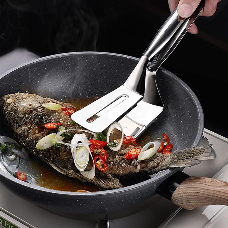 Dụng Cụ Kẹp Thức Ăn Bằng Thép Không Gỉ - Stainless Steel Frying Spatula