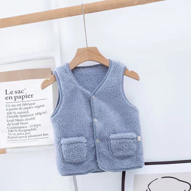 Áo gile lông cừu quảng châu cho bé