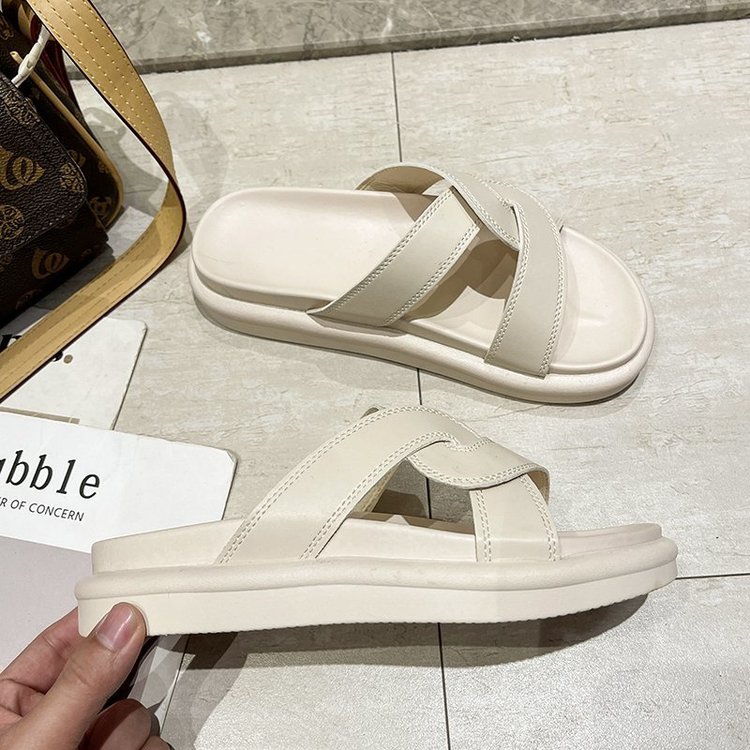 Dép Nữ Đế Bằng Mũi Tròn Quai Chéo Thời Trang | BigBuy360 - bigbuy360.vn