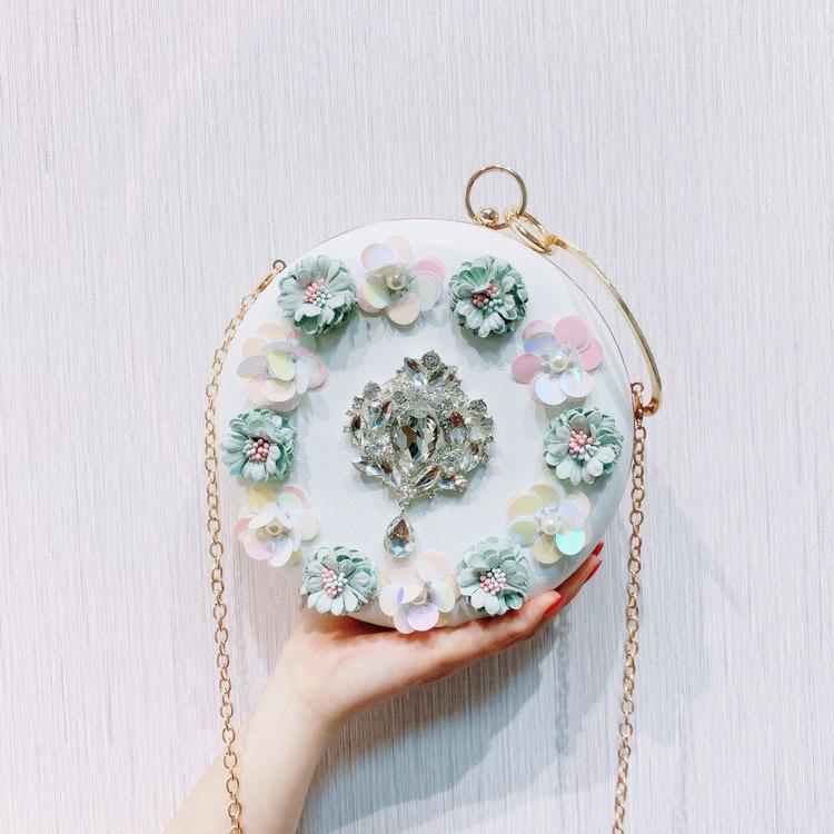Ví nữ đính hoa xinh xắn kiểu sang trọng thời trang 2019
