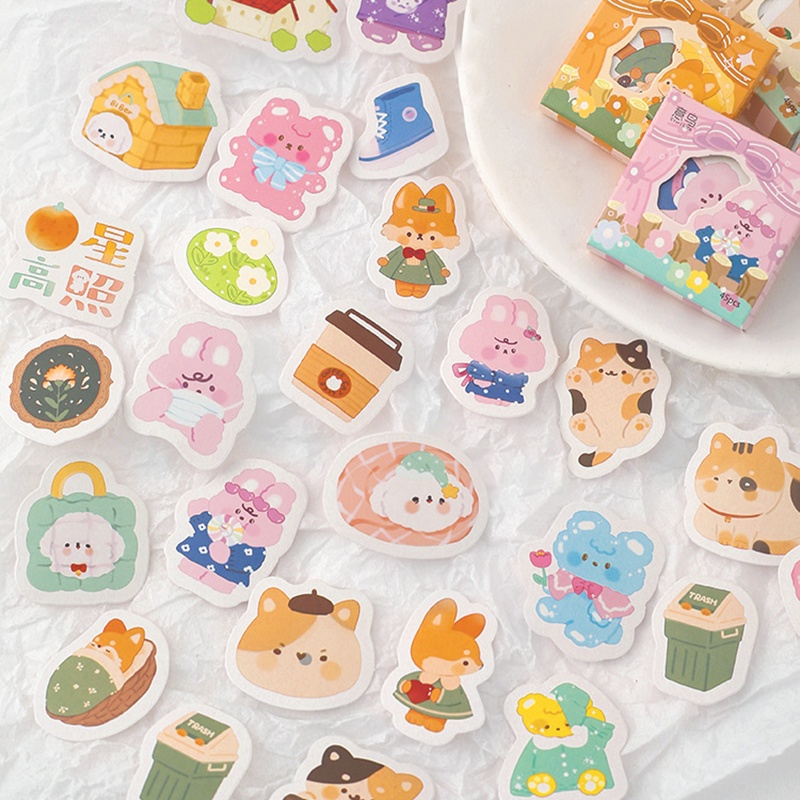 Set 45 miếng dán Winzige hình động vật dễ thương dùng trang trí