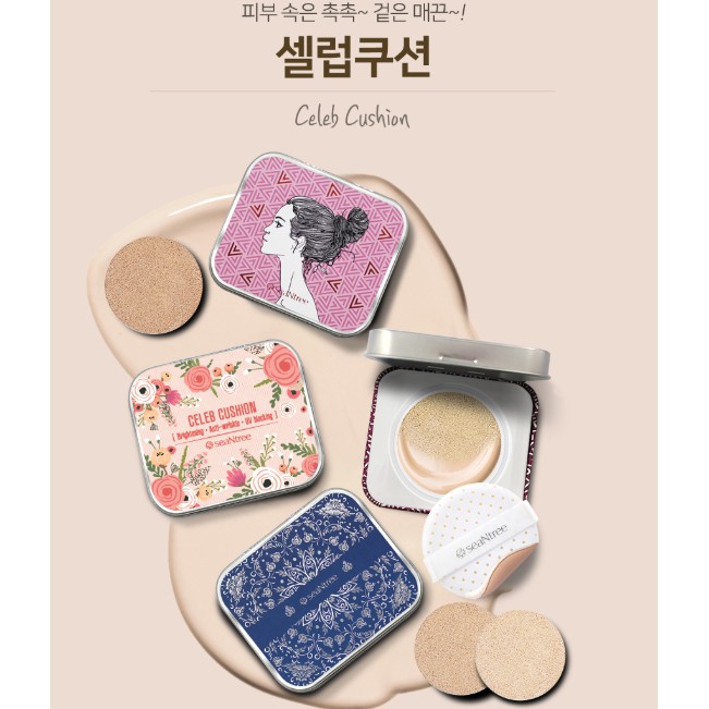 SALE 63% PHẤN NƯỚC TRẮNG DA, CHỐNG LÃO HOÁ, CHỐNG TIA UV SEANTREE CELEB CUSHION 11G