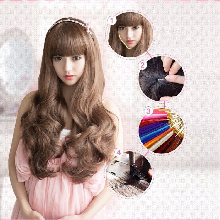 Tóc giả nữ hàn quốc + Tặng kèm lưới TG35