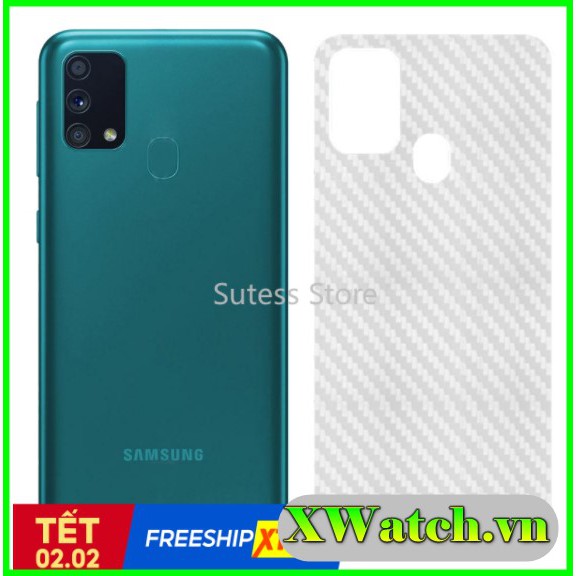 Miếng dán Carbon mặt lưng Samsung Galaxy A22 A02s A12 M20 M02s S20 FE A32 4G  A72 A52 A11 A21 A21S A31 A41 A51 A71