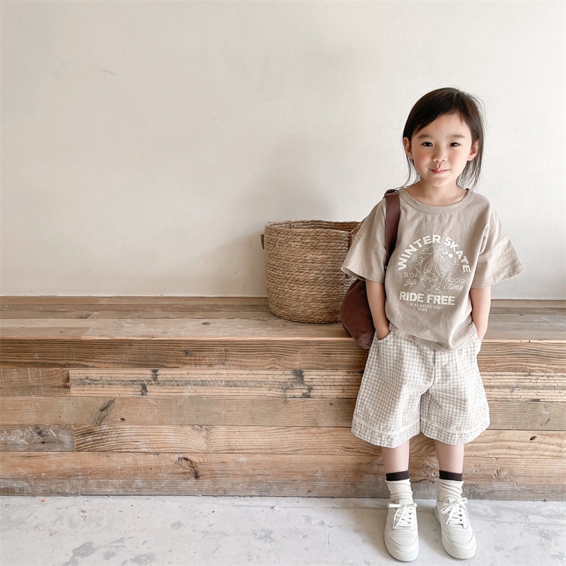 Áo Thun Tay Ngắn In Chữ Cho Bé 1-5 Tuổi