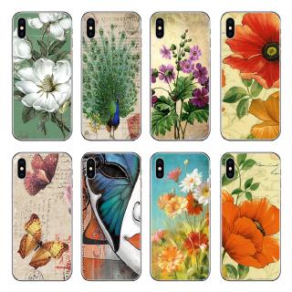 Ốp điện thoại TPU in hình chim công cho compatible for iphone X 6 6S 7 8 Plus 5 5S