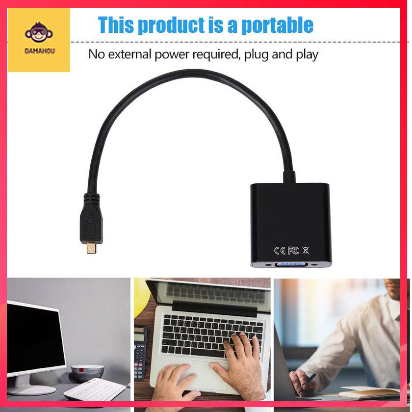 Bộ chuyển đổi cáp video 1080P Micro HDMI sang VGA Female cho máy tính xách tay PC