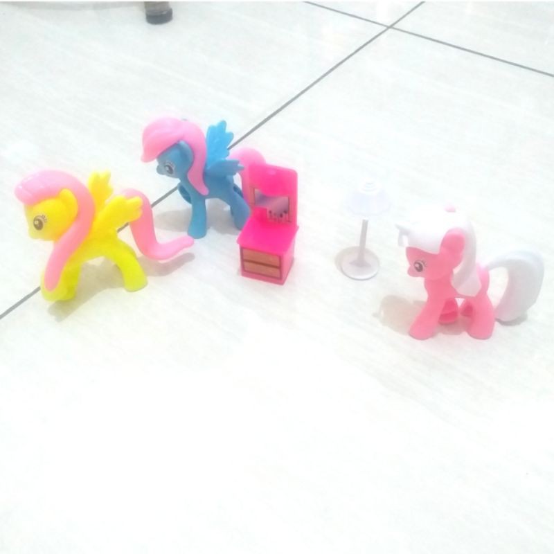 Set 3 Món Đồ Chơi Chú Ngựa Pony Plus Dễ Thương Cho Bé Gái