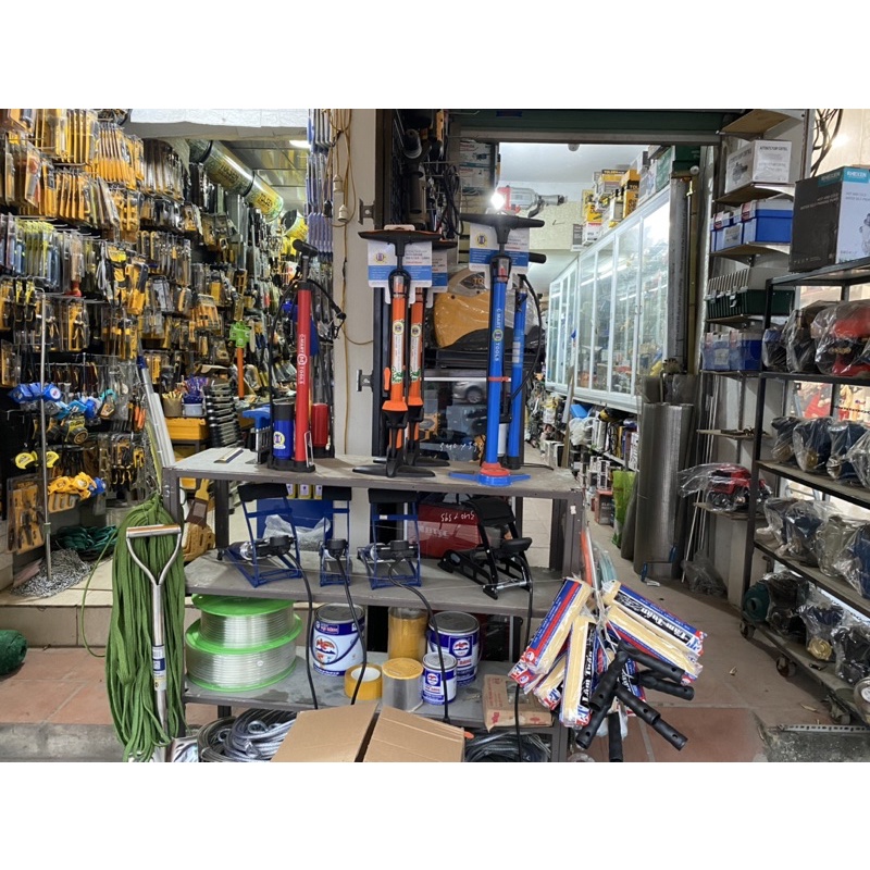 Bơm xe đạp đậm chân Toyata, Bơm xe máy đạp chân 1 ống