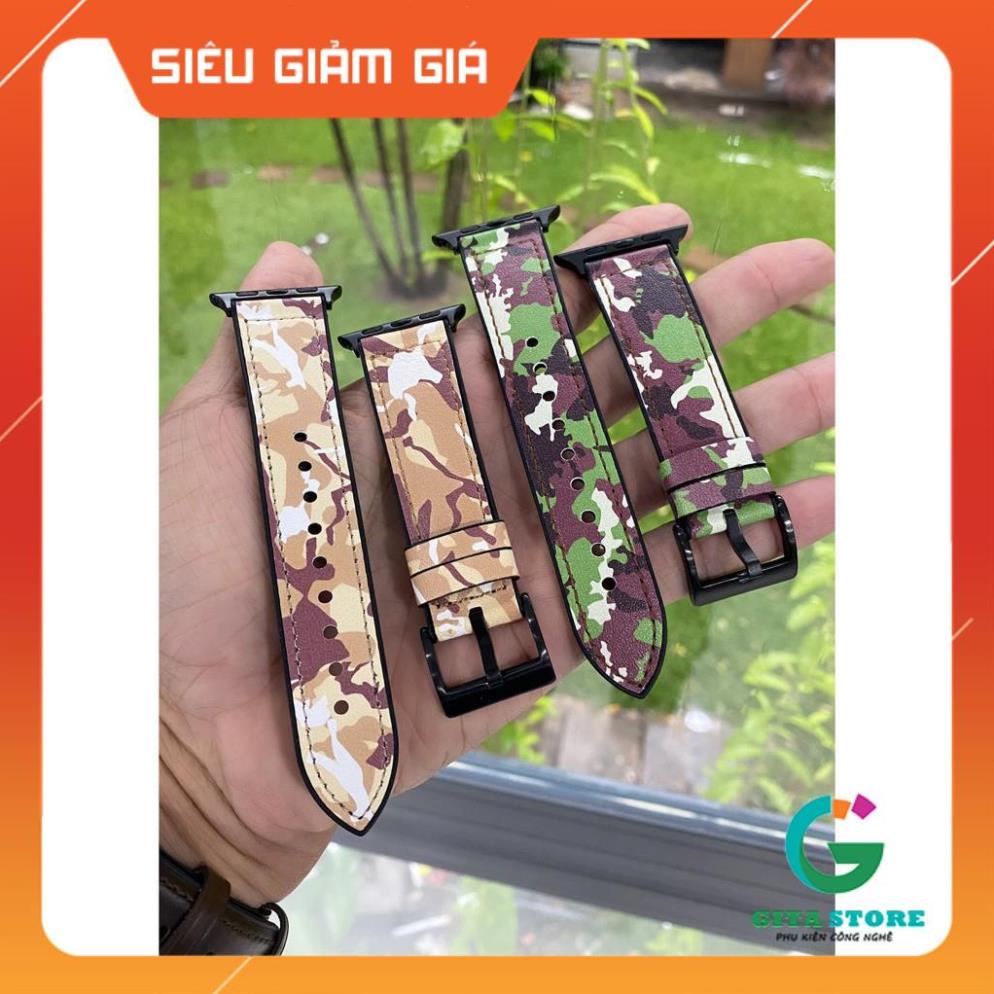 DÂY DA HYBRID KIỂU QUÂN ĐỘI CHO ĐỒNG HỒ THÔNG MINH APPLE WATCH