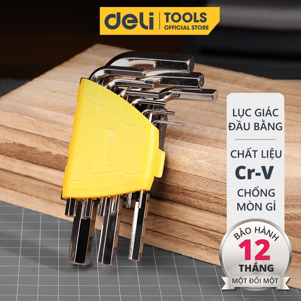 Bộ Lục Giác Deli Đầu Bằng Chữ L Cao Cấp - Kiểu Dáng Nhỏ Gọn Giúp Người Dùng Cầm Nắm, Thao Tác Dễ Dàng DL230009