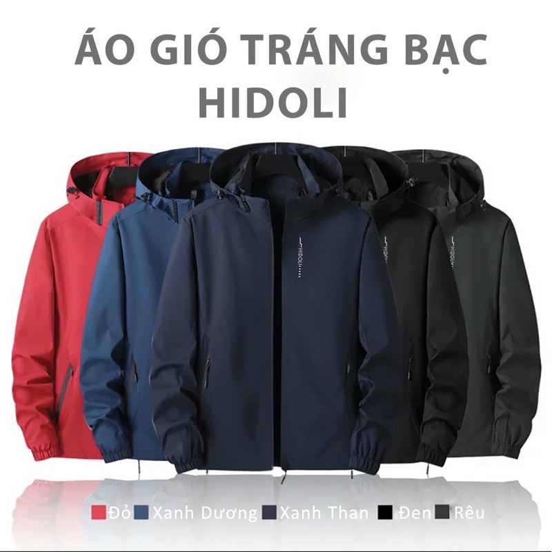 Áo khoác gió nam 2 lớp cao cấp HIDOLI,áo gió nữ 2 lớp chống nước(44-85kg)