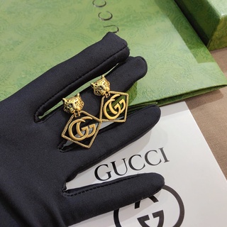 Bông tai chữ G Gucci họa tiết da báo thời trang cho nữ 