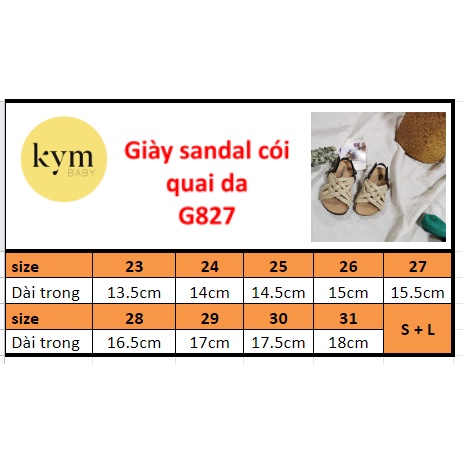 Giày sandal cói quai da cho bé G827