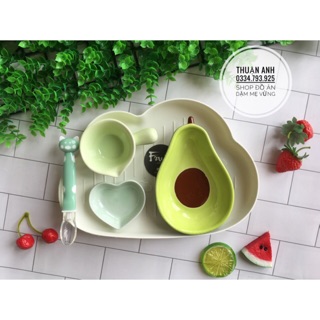 Set bát sứ ăn dặm hình TRÁI BƠ (không kèm thìa)