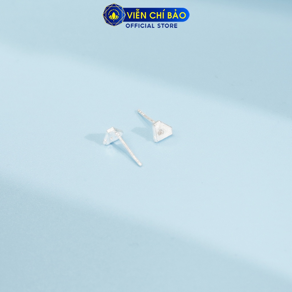 Bông tai kim cương chất liệu bạc 925 thời trang phụ kiện trang sức nữ Viễn Chí Bảo E056