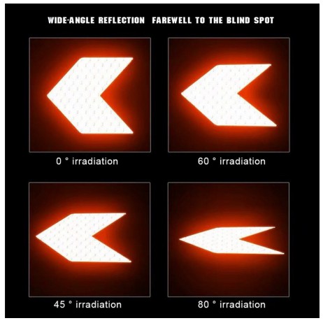 Set 2 decal Nhãn Dán tem Trang Trí mũi tên phản quang cảnh báo an toàn sau đuôi Xe hơi Ô Tô thời trang cho Toyota Vios