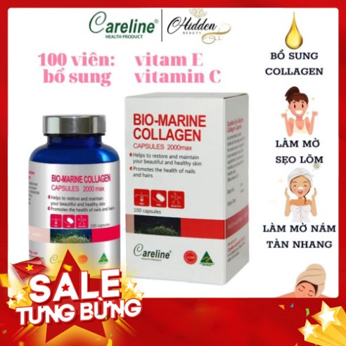 CỦ XẢ CỦA XẢ Viên uống đẹp da Careline Bio Marine Collagen 2000mg, nhập khẩu Úc - 100 viên CỦ XẢ CỦA XẢ