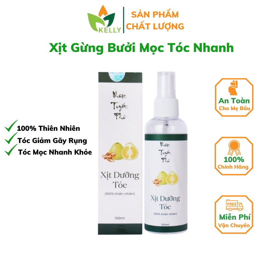 Tinh Dầu Bưởi Gừng Xịt Tóc Nhược Tuyết Phù Ngăn Ngừa Giảm Rụng Tóc,Kích Thích Tóc Mọc Nhanh Dài,Chắc Khỏe Mềm Mượt 100Ml