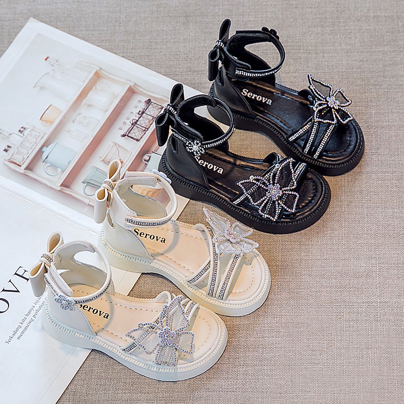 Xăng đan Công Chúa Đính Đá Hình Bươm Bướm Phong Cách Hàn Quốc 2022 Cho Bé Gái