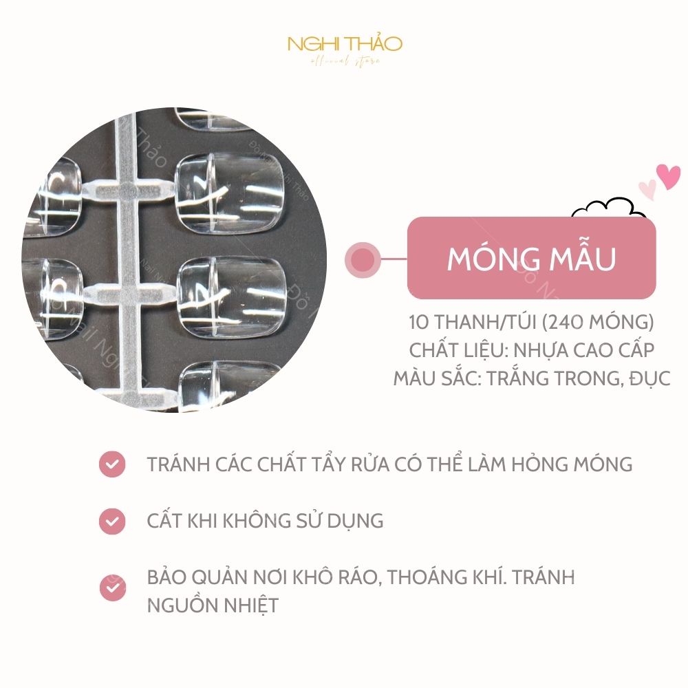 Móng mẫu vuông tập vẽ form Hàn Quốc NGHI THẢO