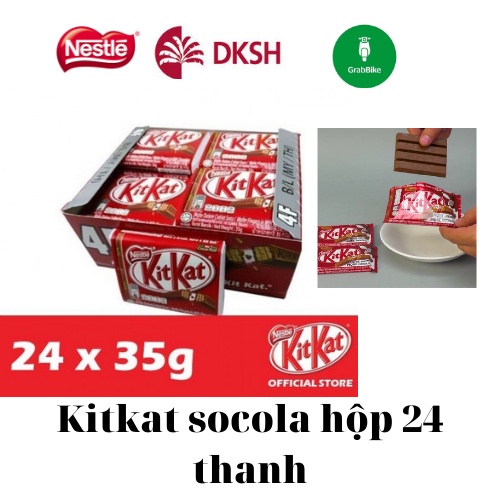 Hộp 24 Thanh Chocolate KitKat 4F Thanh 35g DATE 1/2023-[FREE SHIP] TỪ ĐƠN 50K, [Loại Đặc Biệt]