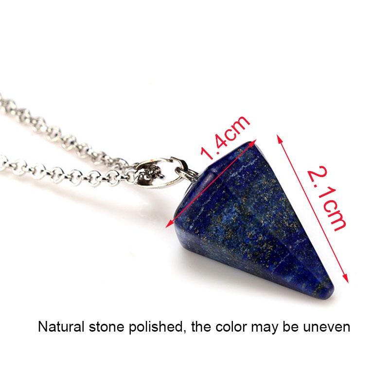 Vòng cổ mặt đá mã não hình trụ lục giác thời trang cho nam nữ