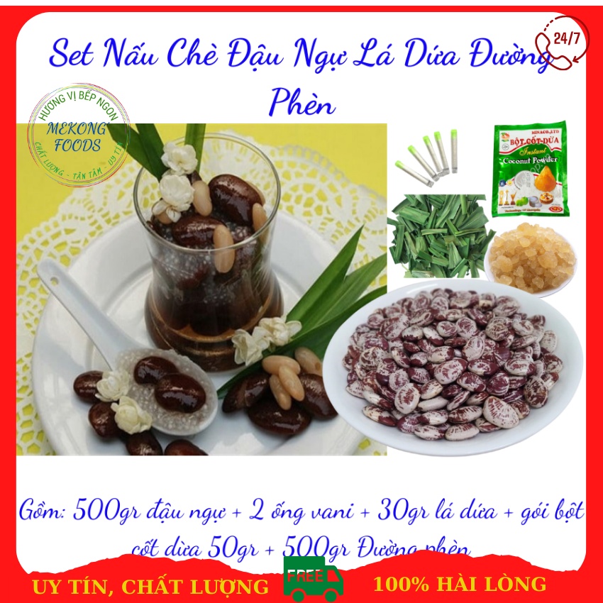 Set nấu chè Đậu ngự lá dứa đường phèn